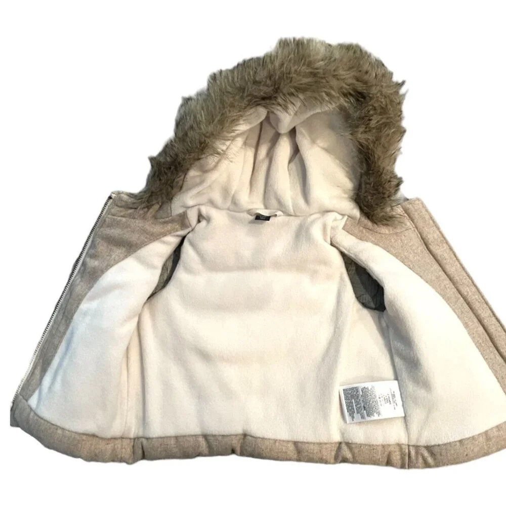 Baby Gap 2Y Fleece Lined Vest With Fuzzy Hood